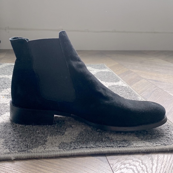 Black Suede Chelsea Ankle Boots - Picture 4 of 6